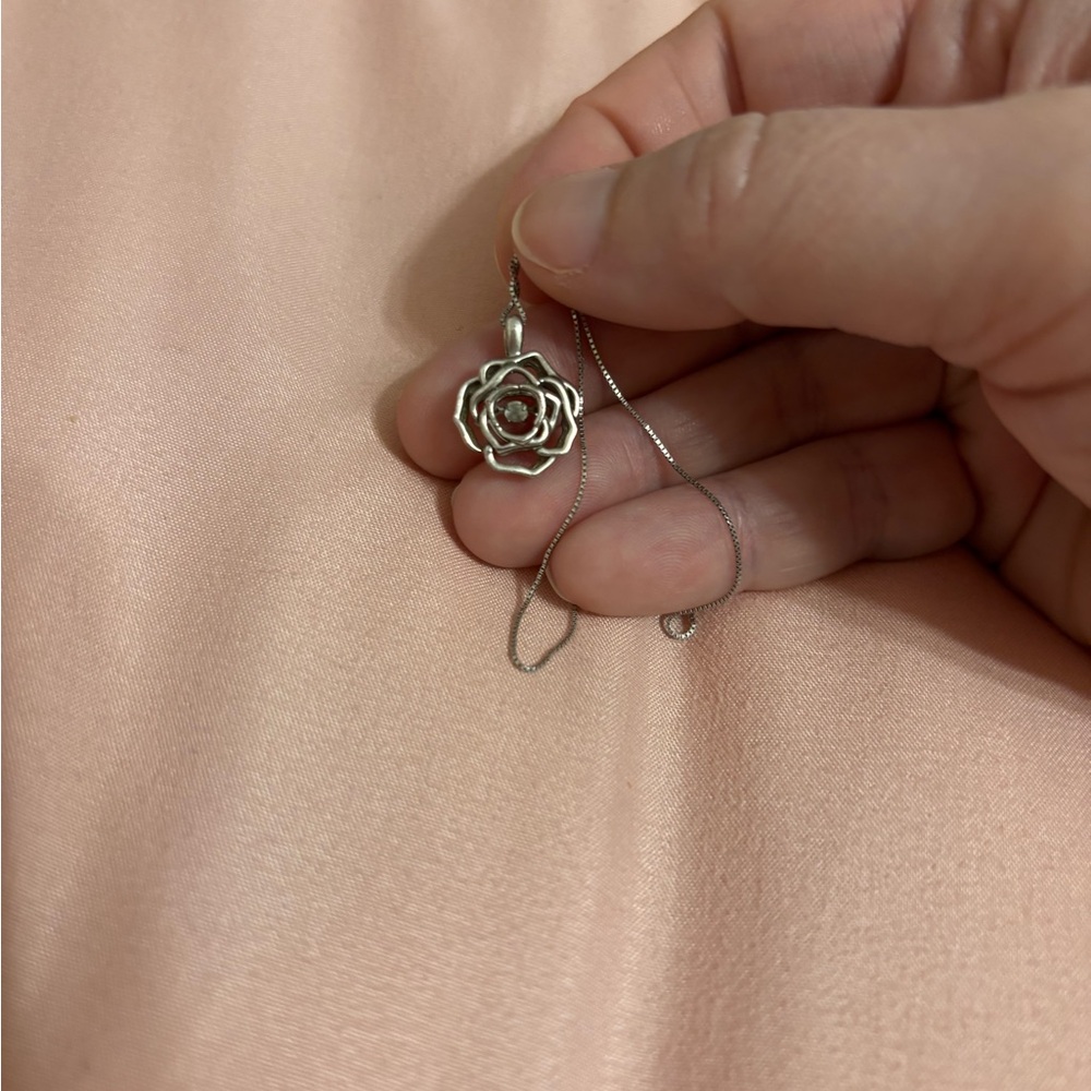Disney brand beauty and the beast rose diamond necklace - Picture 2 of 3